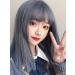 Buy BGHJUE Long Straight Ash Blue Wig for Women | Natural Full Head Clavicle Hair - International Shipping Available - Buy Online on GoSupps.com
