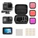 Accessories Kit for GoPro Hero 8 Black with Small Shockproof Case + Waterproof Housing Case + Tempered Glass Screen Protectors + Lens Filters + Anti-Fog Inserts Bundle Gopro Hero 8 Waterproof Case Kit