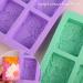 HUAKENER Silicone Soap Molds 2 Pack 4-Cavity Rectangle Soap Mold Flower Soap Making Molds Flowers and Leaves - Buy Online on GoSupps.com