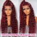 Larhali 26 Inch 99J Deep Wave HD Lace Front Wig | Pre Plucked 180% Density Burgundy Human Hair | Natural Hairline for Black Women - Buy Online on GoSupps.com