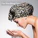 2-Pack Waterproof Reusable Shower Caps for Women - Palm Leaf and Leopard Design - Elastic Hem Turban Shower Caps for Long, Short, and Curly Hair - Ideal for Women and Girls - Buy Online on GoSupps.com