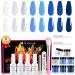 Dip Powder Nail Set Starter 8 Colors White Blue Dipping Powder System Liquid Set Nail Tools for French Nail Art Manicure Salon DIY at Home Color 22 Set 02