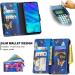 Miago Huawei Y7 2019 Case - 9 Card Slots Colorful Leather Wallet Cover with Gold Butterfly Design - Buy Online on GoSupps.com