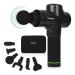 Niceey massage gun - muscle percussion massage device with 30 speeds - massage mat with 6 heads massage gun for shoulder body back relaxation - black black