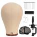 PetGirl Wig Stand, 24 inch Wig Head Stand with Mannequin Head, Manikin Canvas Head Block Set for Wigs Making Display