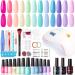 Gellen Gel Nail Polish Kit with U V Led Light 72W Nail Dryer, 12 Gel Nail Colors, Gel Top Base Coat Nail Art Tools, All-in-One Manicure Starter Kit, Summer Soak Off Gel Polish, Candy Princess