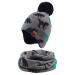 XIAOHAWANG Knitted Baby Hat Winter Warm Boys Girls Beanie Fleece Lining Toddler Kids Hat with Pompom 2-4 Years Gray Dinosaur Hat+Scarf