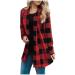 Long Shirt Outerwear Top Thin Warm Knitted Coat Women's Blouse V-Neck Shirt Tunic Long Women's Tunic Women's Shirt Casual Checked Shirt Women's Winter Chunky Knit Jacket D-red 5XL