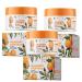XINRAN 3 Pack Body Scrubs Cream Orange Exfoliating Gel Deep Cleansing Soft Orange for Body and Dry Skin Moisturizing & Brightening Face & Body