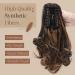 TESS Claw Clip in Ponytail Hair Extensions 12 Inches Curly Wavy Extension with Sandy Blonde Highlighted Extensions for Women 110g Golden Caramel Mix Chocolate Brown - Buy Online on GoSupps.com
