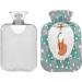 Christmas Happy Red Fox Hot Water Bottle - 2 Litre Fleece Cover for Hot & Cold Compresses | International Shipping - Buy Online on GoSupps.com