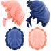 4 Pieces UV Protection Tanning Face Cover Face Tanning Mask Tanning Hair Cap Protective Hair Bonnet for Women Girls Salon  Blue and Pink  5.91 x 4.33 Inches