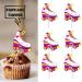 18pcs Pink Heart Roller Skates Glitter Dessert Cupcake Topper 80s 90s Retro Hip Hop Roller Skating Theme Decorations Boys Girls Happy Birthday Party Decor Supplies - Buy Online on GoSupps.com