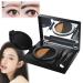 FLLUOUZH 2 in 1 Eyebrow And Eyeliner Cream With Stamp Multifunctional Double Sided Eyeliner Stamp Double Color Waterproof Eyebrow Powder And Eyeliner Cream Eyebrow Stencil Set Gray