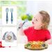 Bamboo Baby Plate with Suction Cup | Cartoon Toddler Plate Set - Ideal for Kids | Eco-Friendly Bamboo + Silicone Spoon & Fork | 20x18x3.5cm - Buy Online on GoSupps.com
