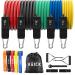 Veick Resistance Bands Resistance Bands Set 5 Fitness Bands Expander Tube Rubber Bands fitness band with wearing bag Pilates strength training Physiotherapy 4.5-68 kg set (16)