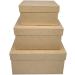 Square Paper Mache Nesting Boxes - Set of 3 for Crafting, Gifts, and Storage - Buy Online on GoSupps.com