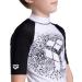 ARENA Boys Unisex Jr Rash Vest S/S Graphic Shirt - White & Black (164) | Best for Kids Swimwear - Fast International Shipping - Buy Online on GoSupps.com