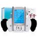 Easy Home Rechargeable TENS Unit + EMS Muscle Stimulator 2 Independent Channels 20 Intensity Levels 8 Massage Types+16 Modes 510K Cleared FSA Eligible Handheld Electronic Pulse Massager EHE029G-B