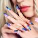 GLAMERMAID Press on Nails - Medium Almond Halloween Deep Blue Emo Fake Nails | Ombre Dark Purple Gothic Snake Gel Nails | Reusable Acrylic False Nails Kit for Women - Buy Online on GoSupps.com