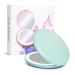 Wobsion LED Lighted Travel Makeup Mirror 1x10x Magnification Compact Portable Handheld Mirror - 3.5 inch Illuminated Folding Mirror, 2-Sided Round Cyan Design - Buy Online on GoSupps.com