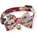 Necoichi Chirimen Kimono Bow Tie Cat Collar in Red - Stylish and Comfortable - Buy Online on GoSupps.com