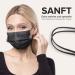 HARD 50 Disposable Face Masks Made in Germany | Type II & CE Certified | Triple Layer Filtration | Breathable & Elastic Earloops | Black 50pc - Adults - Buy Online on GoSupps.com