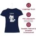 Personalized Gift for Girls - Cute Cat T-Shirt by Shirtracer - Dark Blue Design 03 - Custom Name - Buy Online on GoSupps.com