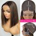 Haha Brown Bob Highlight Wig | Human Hair Ombre Lace Front 4x4 Closure Bob Wig | Short Bob Wig for Women | Black Honey Blonde 12 Inch 180% Density | Glueless Pre Plucked Highlight Brown Bob Wig - Buy Online on GoSupps.com