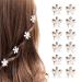 12 Pieces Small Pearl Hair Claw Clip Mini Cute Flower Design Bang Hair Claw Clip Decorative Hair Accessories for Women Girls