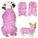 Slowton dogbody after op soft breathable leakage protection anti-wound licking suit with zipper e-neck band Alternative one-piece for dogbody after castration male bitch xl tie-dye rosa