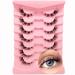 7 pairs 3d clear band false eyelashes cat eye fluffy volume curly cat-eye artificial eyelashes of course look reusable faux mink make-up eyelashes (ZFD08) Clear band fluffy-zfd08