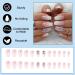 24 Pieces Pink White Gradient Press On Nails - Angular French Full Cover Acrylics with Glitter Rhinestones for Women & Girls - Buy Online on GoSupps.com