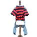 Ranphy Striped Pet Jumpsuit for Young Dogs - Cute Cotton Pajama Shirt & Denim Jacket for Chihuahua & Yorkshire - Red L (Chest: 45cm Back: 35cm) - Buy Online on GoSupps.com
