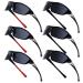 Cindeer 6 Pairs Men's Polarized Sunglasses Wrap Around Sunglasses Sports Sunglasses UV Protection Sun Glasses for Hiking Red With Gray, Black