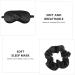 3pcs Silk Sleeping Mask Set for Girls - Black Eye Patch Hair Scrunchies & Storage Bag - Travel Accessories - Buy Online on GoSupps.com
