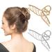 2 Pcs Gold Silver Metal Hair Clips for Women Big Hair Clips Nonslip Metal Hair Claw Clips for Thick Hair Wedding Hair Clips Bride Hair Accessories for Women and Girls Jumbo Hair Clip Metal Type B