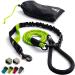 Dog leash with bungee extension for large and medium -sized dogs with jerk dampers |Reflecting elastic dog leash to go for a walk (green) green medium