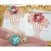 Rhinestones Hair Side Combs Crystal Flower Hair Comb Vintage Bridal Hair Comb Traditional Style Hairpin Hair Accessories for Women Bride Wedding Headpiece - Buy Online on GoSupps.com