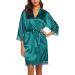 BESDEL Women's Satin Silk Bathrobe - Short Kimono Robe XS Lake Blue - Buy Online on GoSupps.com