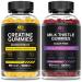EFFECTIVE NUTRA Creatine Monohydrate Gummies 90ct & Sugar Free Milk Thistle Gummies 90ct