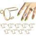 fdsmall Wudu Nail Rings Adjustable Fingernail Rings Reusable Metal Finger Nail Rings for Women No Glue Nails Jewelry Fingertip Gift Decorations for Wearing Manicure Nails (Gold)