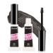 Tinted Eyebrow Gel 2Pcs Black Waterproof Long-Lasting Brow Gel Transfer-Proof Thickening Extreme Hold Eyebrow Glue Without Residue Shapes and Sculpts Brows Natural Eyebrow Makeup for Women-05 05 Black