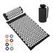 Acupress toweratte & pillow set/acupunctive mat Spike yoga mat for massage wellness relaxation and tension relaxation muscles relaxation after sport recovery - with a carrying bag black