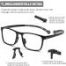 DOOViC Blue Light Filter Reading Glasses - Square Frame Large Lenses Prescription 1216 Black (2.25x) | Shop Internationally - Buy Online on GoSupps.com
