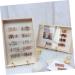 Amosfun Show Rack 1pc Box Nail Display Board Natural Wood Dust-proof Transparent Lid Fake Nails - Buy Online on GoSupps.com