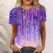 Women's Summer Floral Printed Short Sleeve Top - Purple - X-Large | Comfy Casual Blouse T-Shirt - Buy Online on GoSupps.com