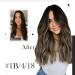 Vivien Remy Clip-In Hair Extensions - Balayage #1B/4/18 24 Inch 135g Real Human Hair - Black to Dark Brown with Ash Blonde - Buy Online on GoSupps.com