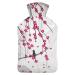 Hot Water Bottle With Lid Cherry Blossom And Bird Rubber Hot Water Bag For Pain Relief Cramps Foot Warmer Hot And Cold Therapy