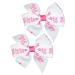 Small Baby Hair Clips,Toddler Hair Clips-2ct 3" Hair Bows for Girls-Grosgrain Ribbon No Slip Grip Metal Barrettes for Girls Teens Toddlers Kids Women,Baby Girl Hair Accessories (Big Sister) white